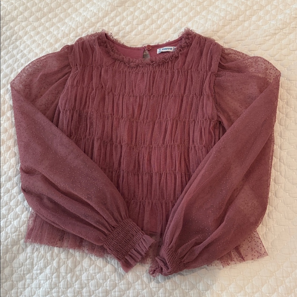 Mayoral Pink Textured Blouse size 10